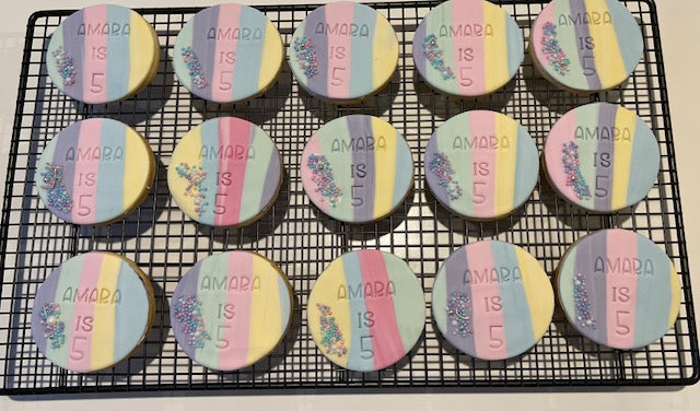 Personalized rainbow sugar cookies